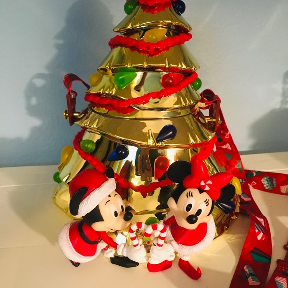 ✨ Disney World 50th Celebration Gold Light Up Christmas Tree Popcorn Bucket ✨ - Picture 4 of 12